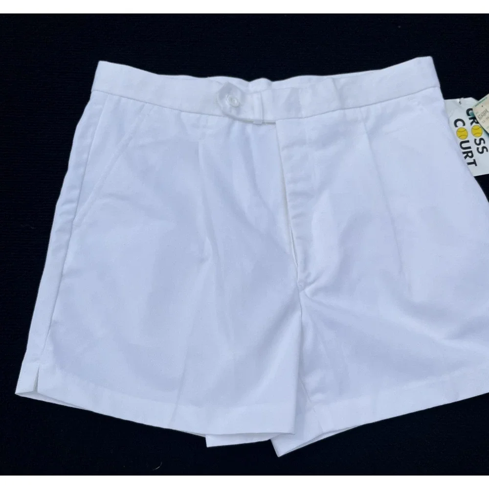 Vintage Cross Court Tennis‎ Shorts Mens 34 80s Poly Cotton NWT Classic Retro - Picture 4 of 14